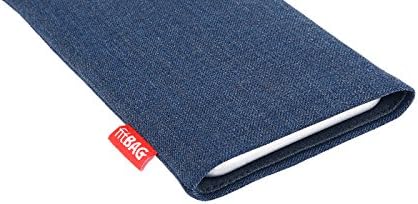 fitBAG Jive Mavi Özel Tailored Kol Apple iPhone 11 Pro Max / Almanya'da Yapılan / İnce Takım Elbise Kumaş kılıf Kapak Ekran