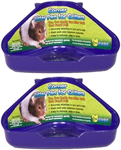 Hamster Gerbils ve Cüce Hamsterler için 2 Paket Köşe Çöp Tavası, Çeşitli Renkler