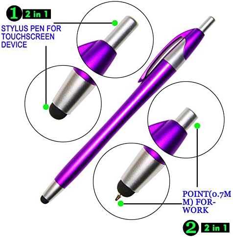 SKOLOO Elektronik Ekran Dokunmatik Stylus, Paketi 14, 2-in - 1 Tıklayın Tükenmez Kalem, tükenmez Kalem ve İnce Stylus için