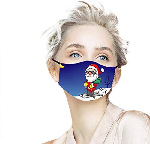 HDGTSA Unisex Yüz Bandanalar Noel Baskı Açık Ağız Yüz Koruma Yıkanabilir Kullanımlık Facewear