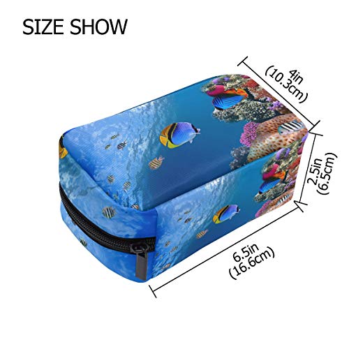 Unicey Balık Ve Mercan Makyaj Çantaları Taşınabilir Tote Kozmetik Çantası seyahat kozmetik düzenleyici makyaj çantası makyaj