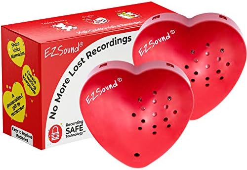 Doldurulmuş Hayvan için EZSound Ses Kaydedici / 2 Paket - 30 Saniye Basma Düğmesi Ses Kaydedici | Yenidoğan için Kalp Atışı