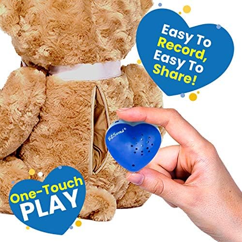 EZSound Oyuncak Ayı Ses Kaydedici / 2 Paket - Doldurulmuş Hayvan için 30 Saniye Oyuncak Ses Kutusu / Kendi Kaydedilebilir Hediyelerinizi