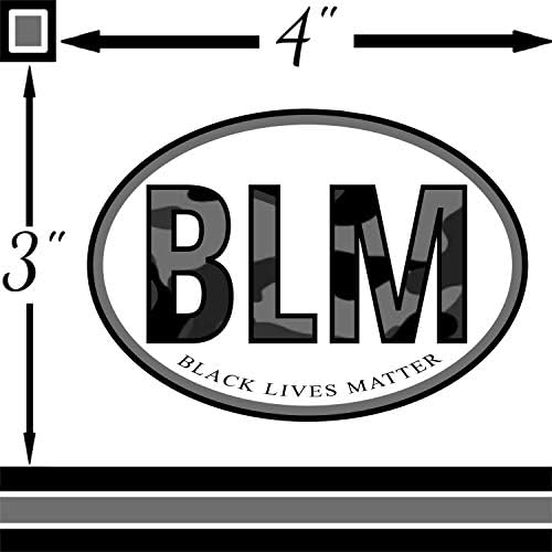 Siyah Lives Matter Oval Camo Tampon Çıkartması-BLM Premium Vinil Çıkartması (4 X 3 inç) | Protesto Polisi-Vahşet Araba Otomatik