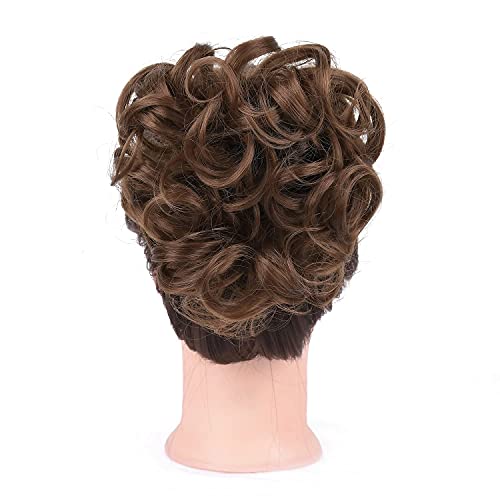 GİRLSHOW Dağınık Kıvırcık Büyük Saç Scrunchies Hairpieces 2.82 ons Saç Bun Uzantıları Sentetik Donut Updo Saç Parçaları Kadınlar