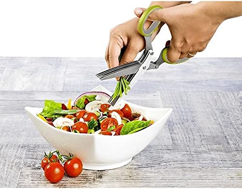 Mutfak Makas Mutfak Makası, 5-Blades Süper Keskin Paslanmaz Çelik Mutfak Bıçağı Faydalı Rendelenmiş Makas Mutfak Ot Makas Ev