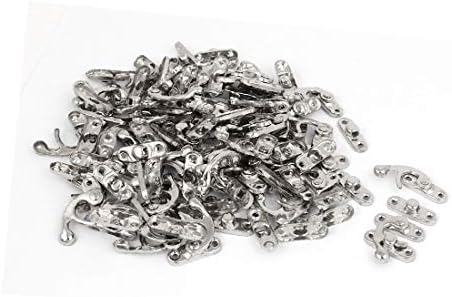 X-DREE Mücevher Kutusu Kutusu Sol Mandalı Kanca Çile Yakalamak Kilit Gümüş Ton 50 adet(Caja de joyas Caja de cierre ızquierdo