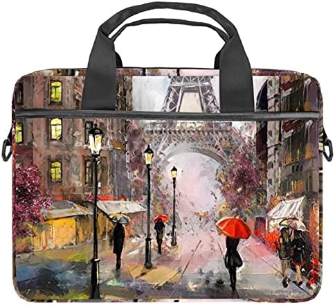 Paris Eyfel Kulesi Yağlıboya Laptop çantası 14.5 İnç Evrak Çantası Laptop omuz askılı çanta Laptop Taşıma çantası Bilgisayar