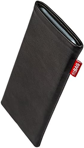 fitBAG Yendi Siyah Özel Tailored Kol Xiaomi Redmi ıçin Not 9 S / Almanya'da yapılan / Ince Nappa Deri kılıf Kapak ıçin Mikrofiber