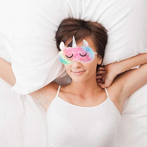 Sevimli Uyku Maskesi-Yumuşak ve Rahat Hayvan Peluş Körü Körüne Göz Kapağı Çocuklar Kızlar Kadınlar için, Seyahat için Büyük