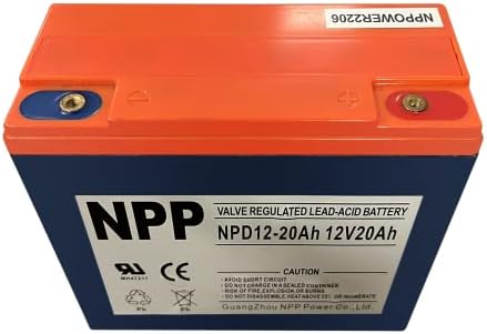 NPPower NPD12-20Ah Mühürlü Kurşun Asit 12 V 20Ah Derin Döngüsü Pil Düğme Tarzı Terminalleri