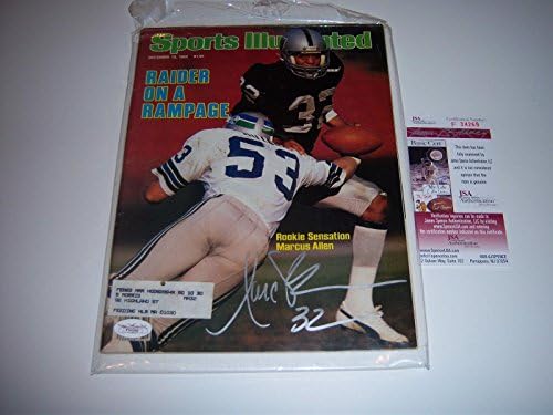 Marcus Allen Oakland Raiders, hof Jsa / coa İmzalı Sports Illustrated İmzalı NFL Dergileri