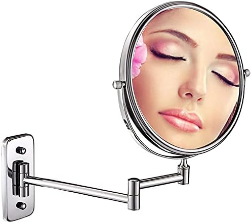 Nhlzj XİAOQİANG Makyaj Aynası Çift Taraflı Makyaj Aynası Uzatılabilir 360 Rotasyon, Yuvarlak Banyo Aynası Tıraş Aynası (Renk:
