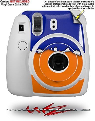 WraptorSkinz Cilt Çıkartması Wrap Fujifilm Mini 8 Kamera ile Uyumlu Yırtık Renkler Mavi Turuncu (Kamera Dahil DEĞİLDİR)
