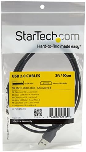 StarTech.com 3ft USB'den Mikro USB Kablosuna-USB A'dan Mikro B'ye Mikro USB Telefonunuz / Tabletiniz / Android Cihazınız için