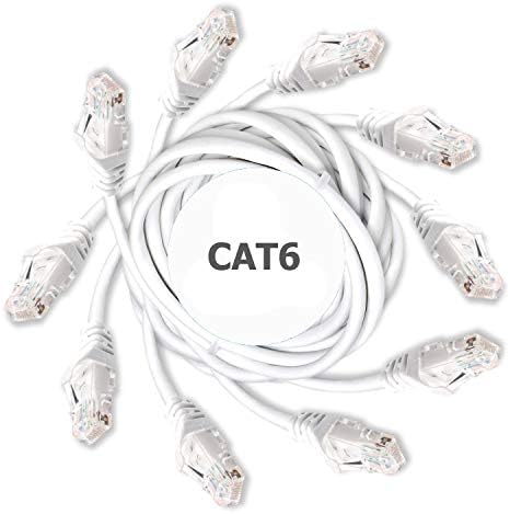 Snagless RJ45 Konnektörlü DynaCable Ağır Hizmet Tipi Cat6 Ethernet Bakır LAN Kablosu, 5 Paket ve 1FT, 24AWG 550MHz, UL Listelenen,