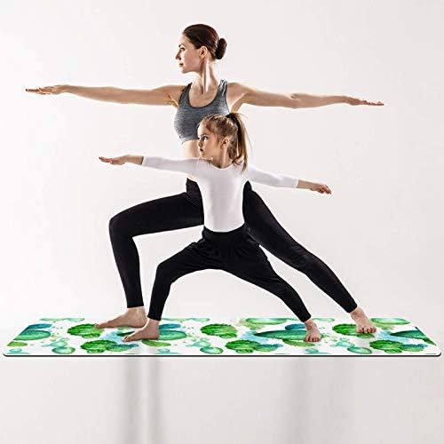 Unicey Kaktüs Suluboya Yoga Mat Kalın Kaymaz Yoga Paspaslar için Kadın ve Kız egzersiz matı Yumuşak Pilates Paspaslar, (72x24