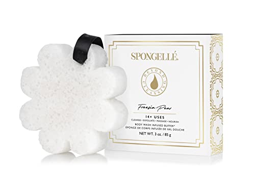 Spongelle Kutulu Çiçek Vücut Tamponu-Duş / Banyo Süngeri-Frezya Armutu