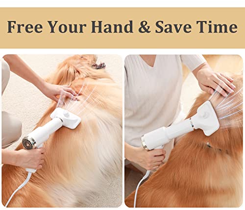 GÜL MELEK R Yükseltilmiş Köpek Saç kurutma makinesi Fırçası, 2 in 1 Pet Bakım Saç Kurutma Makinesi ile Slicker Fırça, tek Anahtar