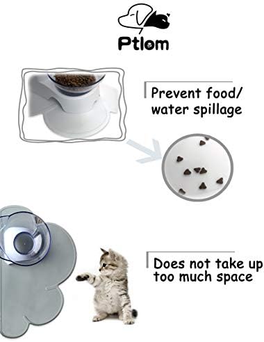 Köpek ve Kedi için Ptlom Pet Placemat, Yiyecek ve Su Taşmasını Önlemek için Mat, Orta ve Küçük Evcil Hayvanlar için uygun,