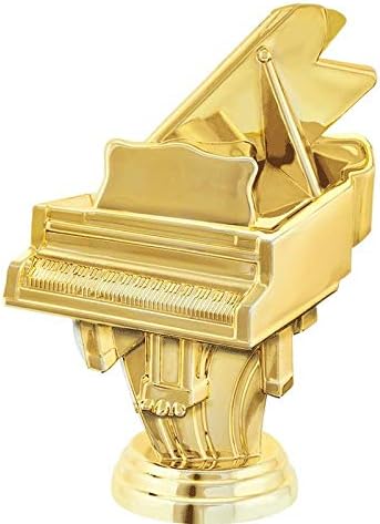 Taç Ödülleri Piyano Kupalar ile Özel Gravür, 6 Kişiselleştirilmiş Altın Piyano Şekil Müzik Trophy Üzerinde Siyah Taban