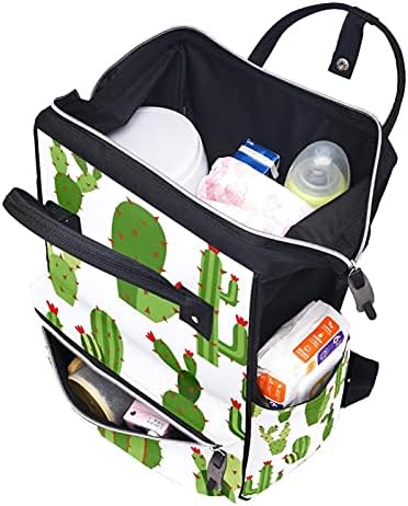Laptop sırt çantası seyahat sırt çantası rahat Daypacks okul omuz çantası yeşil kaktüs bitki şirin
