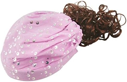 EuısdanAA Kısa Postiş Kıvırcık Peruk Şapka Saç Bandı, Pembe / Kahverengi, 0,08 Pound (Peluca rizada con peluca corta, diadema,
