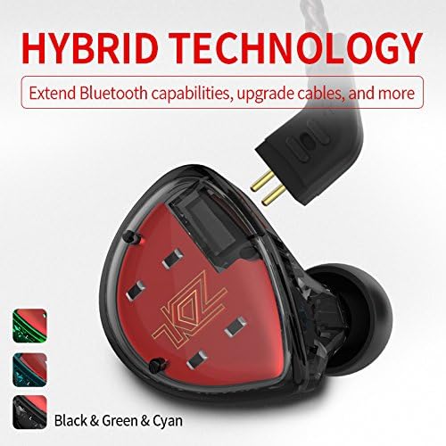 KZ ES4 Dinamik ve Dengeli Armatür Hibrit Teknoloji Sürücüsü Kulak İçi Kulaklıklar (Mikrofon, Siyah)