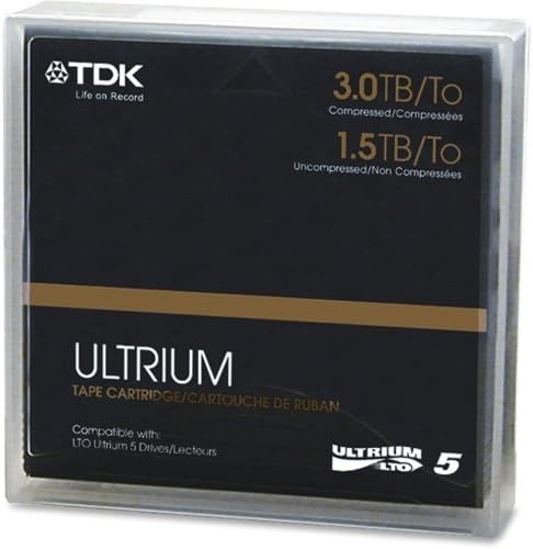 TDK Kayıt Ömrü LTO Ultrium 5 Veri Kartuşu - LTO-5-1,50 TB (Yerel) / 3 TB (Sıkıştırılmış) - 2775,59 ft Bant Uzunluğu