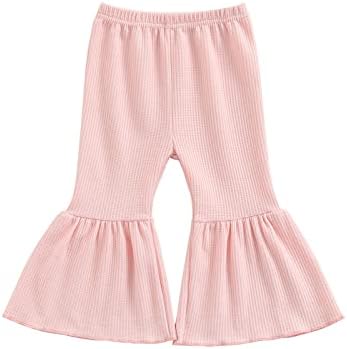 Zoıuytrg Toddler Bebek Kız Giysileri Gözleme Parlama Pantolon Düz Renk Uzun Pantolon Legging Güz Kış Çan Alt Giyim
