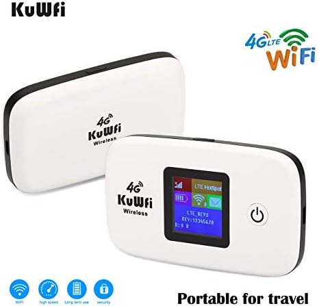 KuWFi 4G LTE Cep WiFi Hotspot Unlocked kablosuz internet Yönlendirici Cihazlar için SIM Kart Yuvası ile Seyahat Destek B2/B4/B5/B12/B17