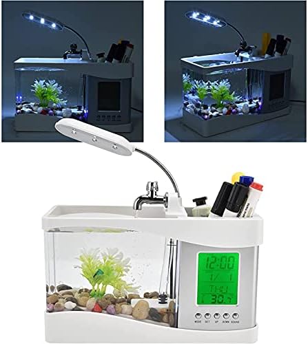 XLYYLM USB balık tankı ışık, Mini altın balık tankı masa lambası, kullanışlı ve pratik balık tankı saat akvaryum yatak odası