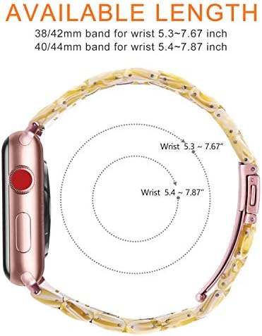 Fullmosa Uyumlu Apple İzle 38mm/40mm/41mm / 42mm/44mm / 45mm, parlak Reçine Apple saat bandı için iWatch SE & Serisi 7/6/5/4/3/2/1,