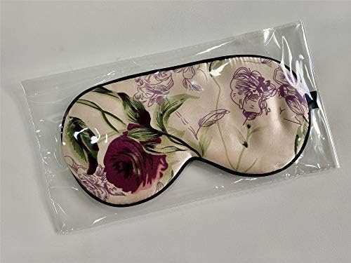 ALLAXDO Çiçek Baskı Kadınlar için Uyku Maskesi, 100 % İpek Körü Körüne, yumuşak Rahat ve Hafif Göz Kapağı, Ayarlanabilir Kayış