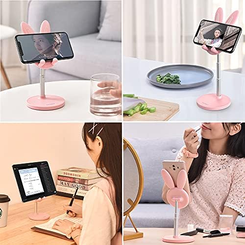 SOARCHICK Taşınabilir Cep telefonu Standı Masası için Sevimli Tavşan Yükseklik Açısı Ayarlanabilir Tablet Telefon Masaüstü