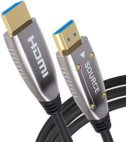 Iseebiz HDMI Fiber Optik Kablo 50FT, HDMI 2.0 4K@60Hz AOC Kablosu, HDCP2. 2 18 Gbps Destek 3D ARK HDR10 4:4:4 4:2:2 4:2:0 DTS,