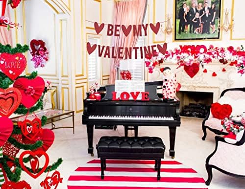 Be My Valentine Banner, Kırmızı Glitter sevgililer Günü Süslemeleri için Ev Şömine, Mutlu Sevgililer Günü Dekor, Sevgililer