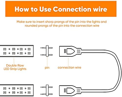 Bağlantı parçaları kiti 2 bağlantı tel kablolar ve 1 Bağlayıcı Pin ile Parlaklık Dekor için 7x15mm çift sıralı LED şerit ışık