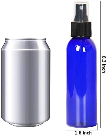 Youngever 10 Paket Mavi Plastik Sprey Şişeleri 4 Ons, Kapaklı Doldurulabilir Plastik Sprey Şişeleri, boş İnce Sis Plastik Mini