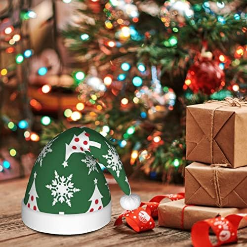 Noel Ağacı Desen Noel Şapka Unisex Kadife Kumaş Noel Şapka İle Peluş Ağız Noel Şenlikli İçin