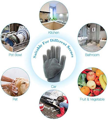 Sihirli silikon bulaşık yıkayıcı, 2 in 1 kullanımlık lastik eldiven, ısıya dayanıklı mutfak aracı için ev, bulaşık yıkama
