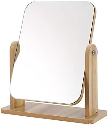 BFBSMZD Makyaj Aynası Tuvalet Masası Aynası 360° Dönebilen Masaüstü makyaj aynası Ahşap HD Makyaj aynası Banyo Aynası Ahşap