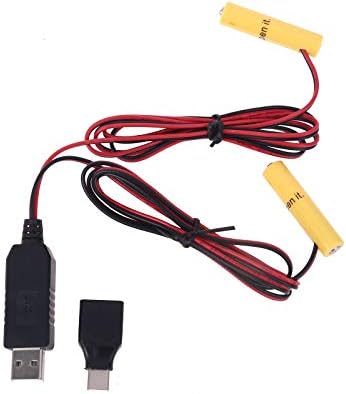 ZHENXI 2 İn1 USB/Tip C için Çift LR03 AAA Pil Eliminator Güç kaynağı Kablosu Değiştirilmesi için 1-4 adet AAA Pil Cihazlar