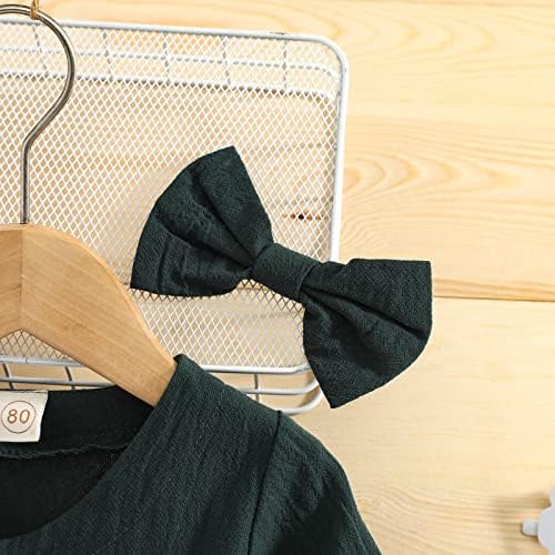 BABiyQvQ Toddler Bebek Kız Fırfır Elbise Bebek Pamuk Uzun Kollu Sonbahar Kış Bir çizgi Elbise ile Düğme