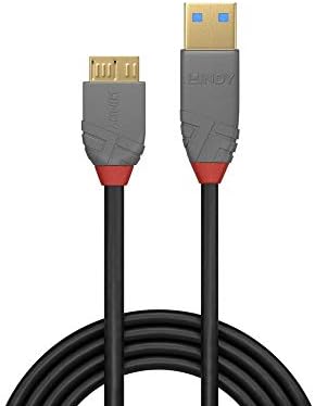 LİNDY 36767 USB 3.0 Tip A'dan Mikro-B'ye Kablo, Anthra Hattı-Siyah, 2m