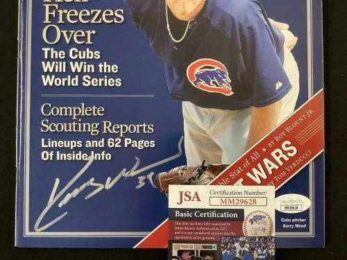 Kerry Wood İmzalı Sports Illustrated 4/5/04 Etiketsiz Chicago Cubs İmzalı JSA-İmzalı MLB Dergileri