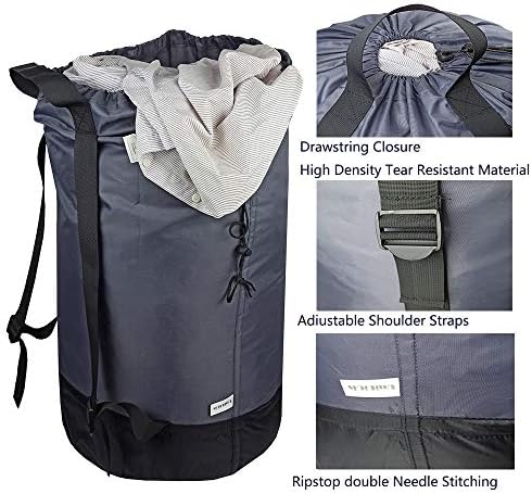 UniLiGis Yıkanabilir Çamaşır Torbası Sırt Çantası, 4 Yük Çamaşır Tutmak için Büyük Giysi Sepeti Çantası, Seyahat, Kamp veya