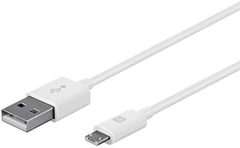 Monoprice USB-A'dan Mikro B'ye Kablo-6 Fit-Beyaz, Polikarbonat Konektör Başlıkları, 2,4 A, 22 / 30AWG-Select Serisi