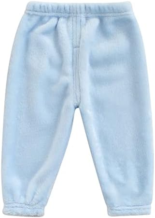Oncebabetimuly Bebek Çocuk Flanel Pantolon Erkek Kız Kış Sıcak Rahat Elastik Yüksek Bel Katı Kadife Polar