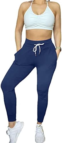 Aoxjox Joggers Kadınlar için Cepler ile Yüksek Belli Egzersiz Yoga Ayak Bileği Uzunluğu Konik eşofman altı kadın dinlenme pantolonu
